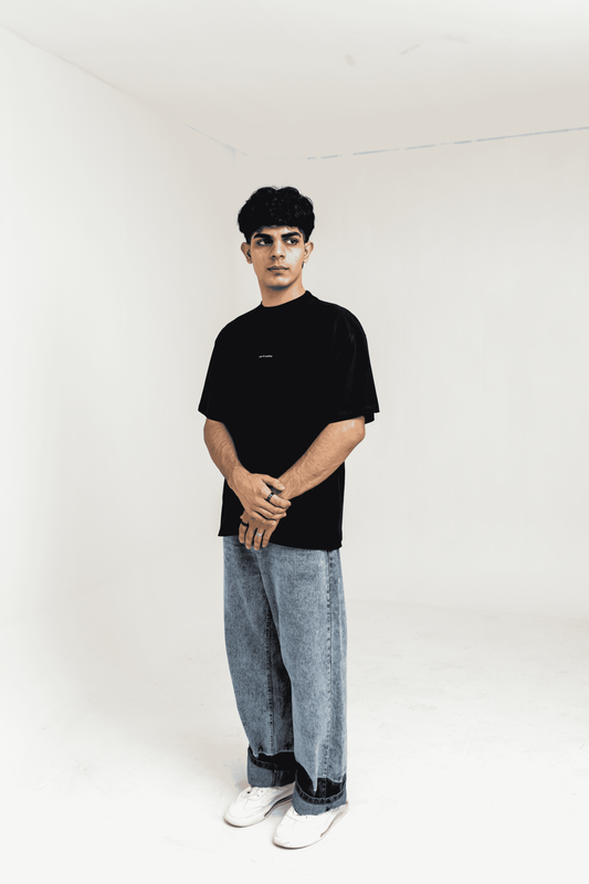 Black Signature Drop Sholder T-Shirt