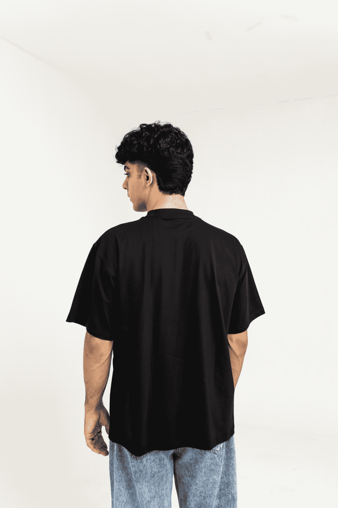 Black Plane Drop Sholder T-Shirt