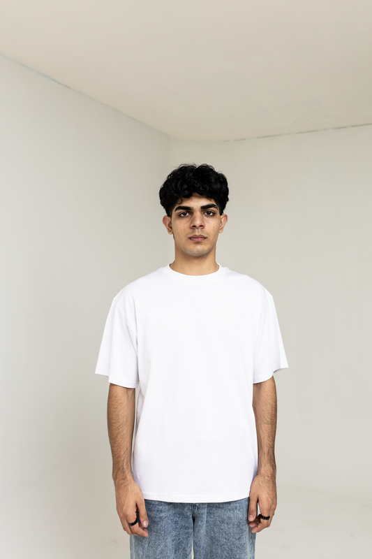White Plane Drop Sholder T-Shirt