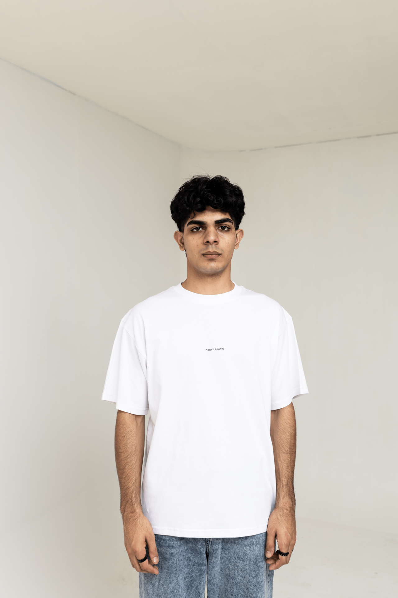 White Signature Drop Sholder T-Shirt