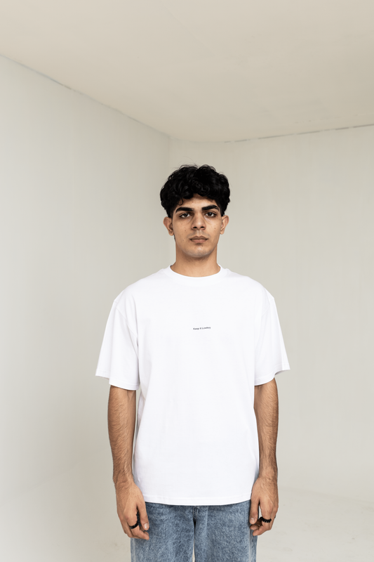 White Signature Drop Sholder T-Shirt