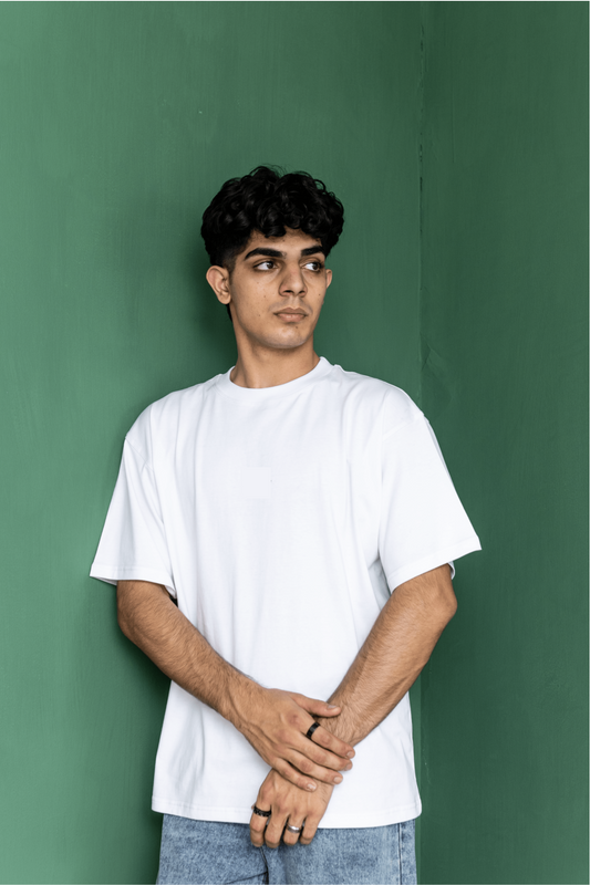 White Plane Drop Sholder T-Shirt